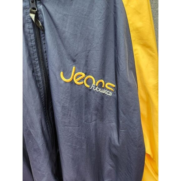 FUBU The Collection XXL Mens Hooded Windbreaker Jacket Blue & Yellow - Picture 2 of 7